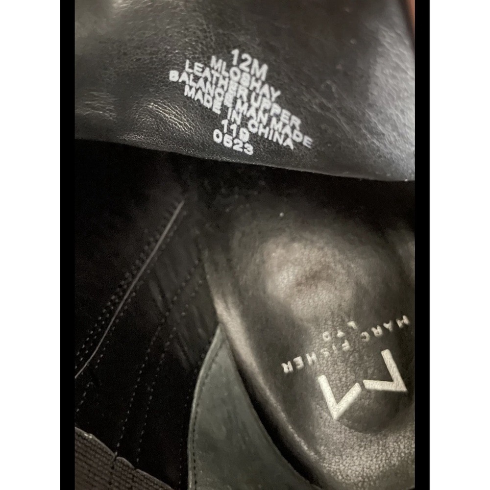 Black Leather Chelsea Ankle Boots Marc Fisher MLoshay Pointed Toe Women’s 12 - Picture 2 of 6